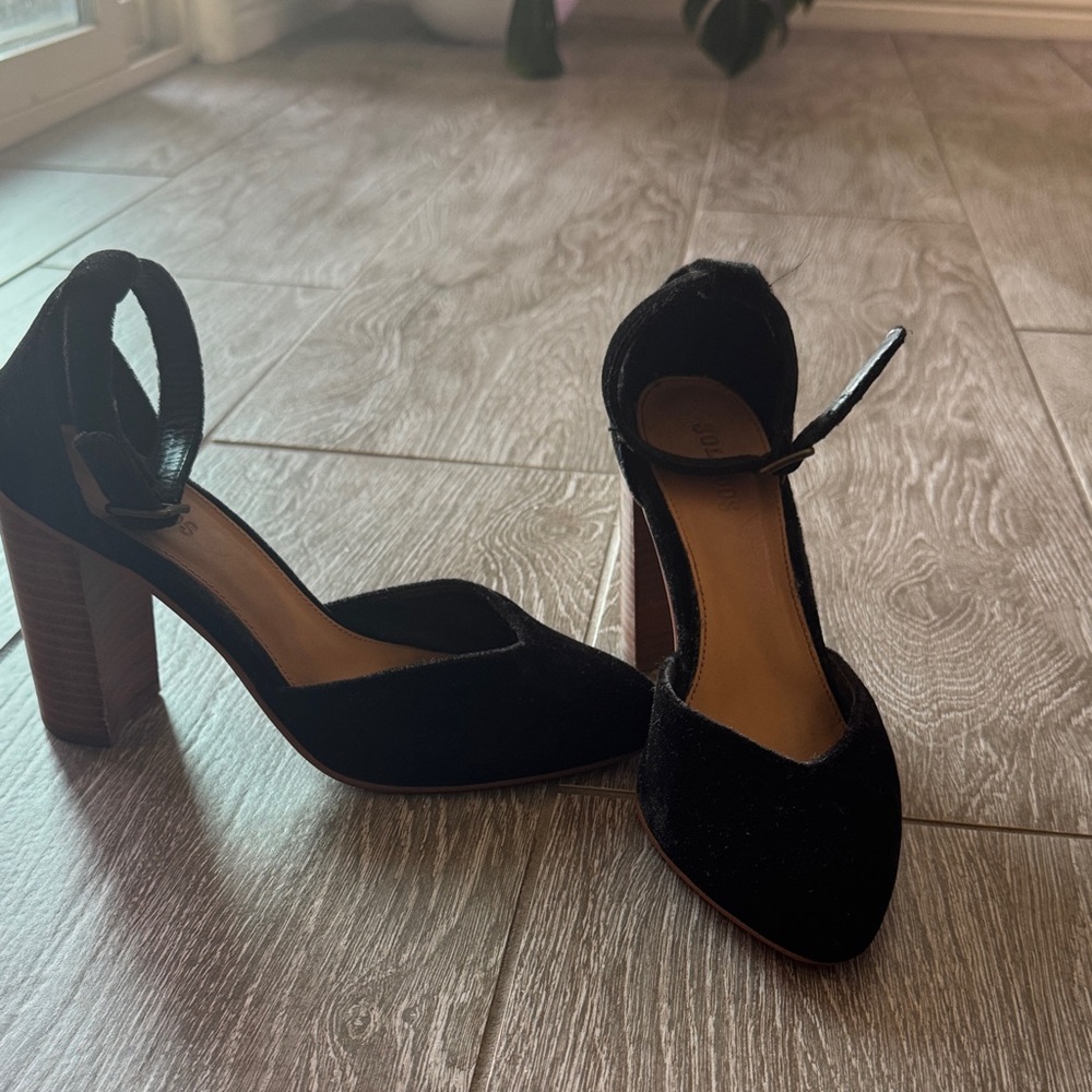 Soludos Black Suede Women's Heels